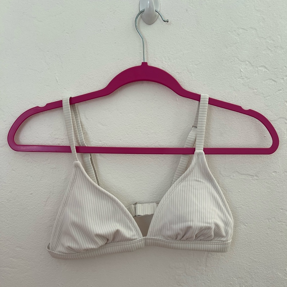 Xhilaration White Ribbed Triangle Bikini Top